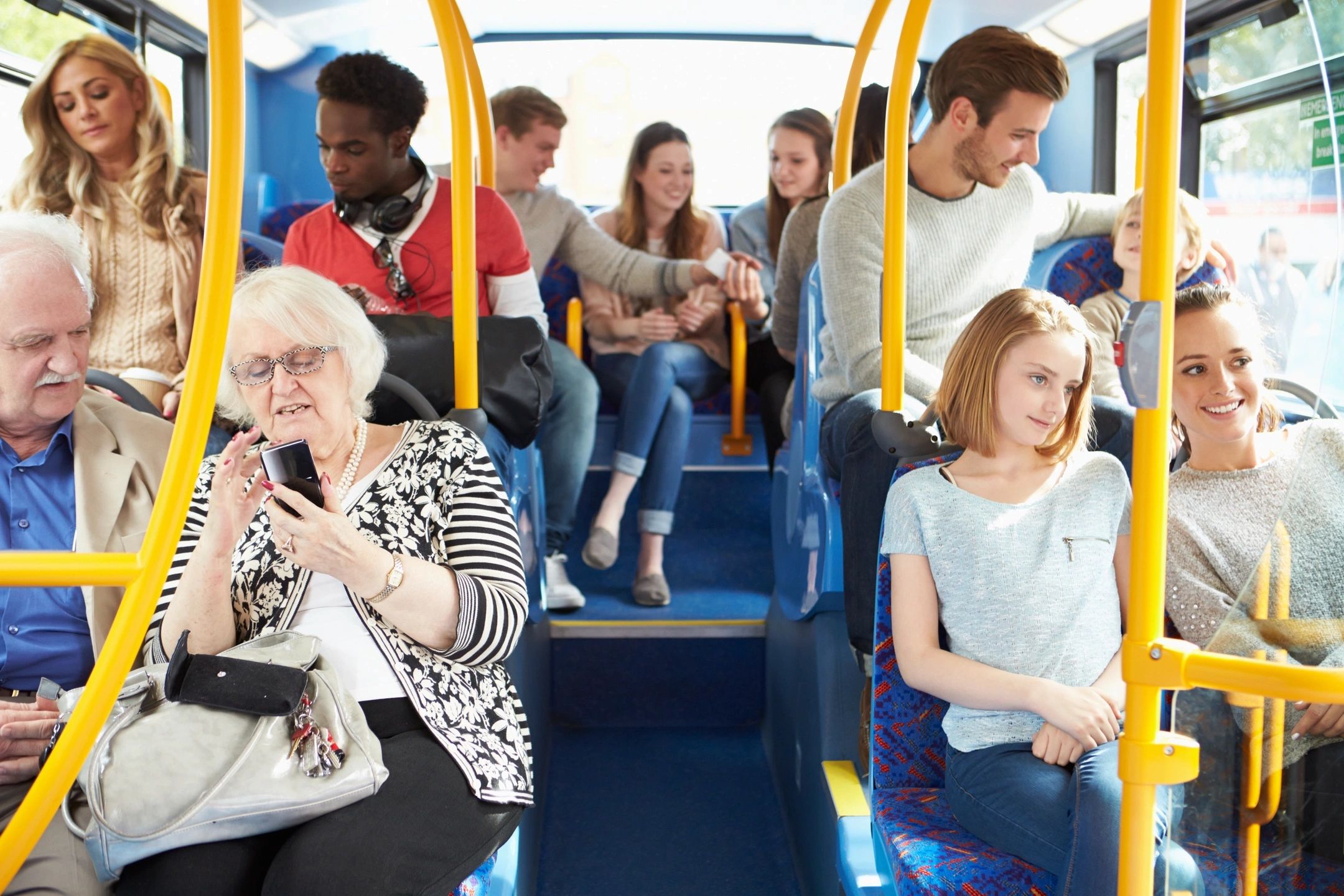 People on a public bus